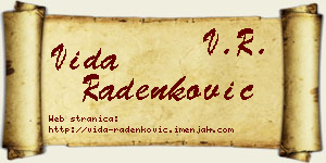 Vida Radenković vizit kartica